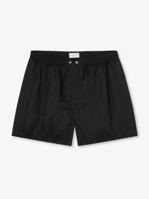 Derek Rose Silk Boxer Shorts|View All>Classic Fit Boxers Black