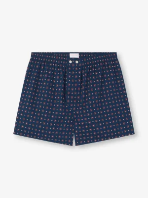 Derek Rose Boxer Shorts|View All>Classic Fit Boxers Navy Blue