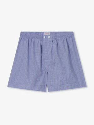 Derek Rose Boxer Shorts|View All>Classic Fit Boxers Mid Blue