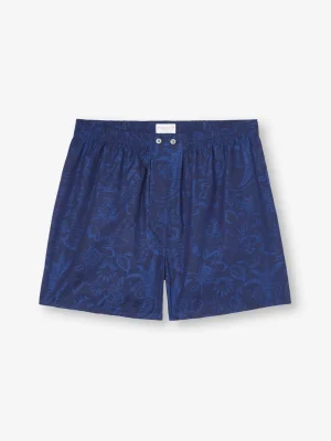 Derek Rose Boxer Shorts|View All>Classic Fit Boxers Navy Blue