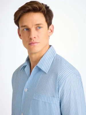 Derek Rose Lightweight Pyjamas|View All>Classic Fit Pyjamas Light Blue