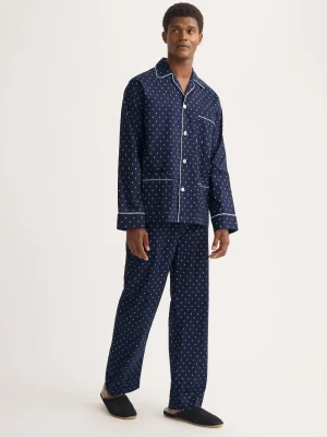 Derek Rose Lightweight Pyjamas|View All>Classic Fit Pyjamas Navy Blue