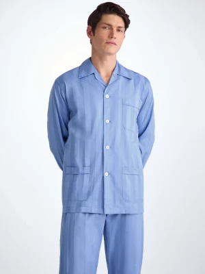 Derek Rose Mid Weather Pyjamas|View All>Classic Fit Pyjamas Mid Blue