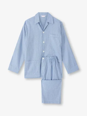 Derek Rose Mid Weather Pyjamas|View All>Classic Fit Pyjamas Navy Blue