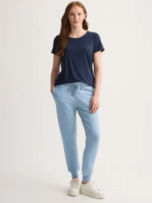 Derek Rose Sleep & Lounge|View All>Cuffed Sweatpants Soft Denim Blue