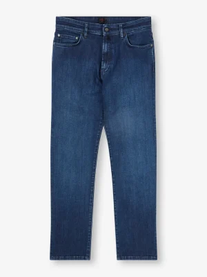 Derek Rose Resort Wear|View All>Denim Jeans Soft Wash Dark Blue
