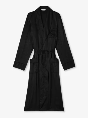Derek Rose Dressing Gowns|View All>Dressing Gown Black