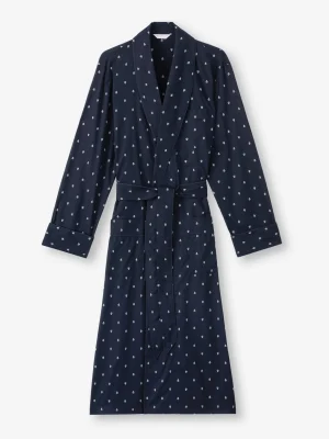 Derek Rose Gowns & Robes|View All>Dressing Gown Navy Blue