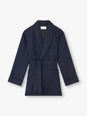 Derek Rose Gowns & Robes|View All>Dressing Gown Navy Blue