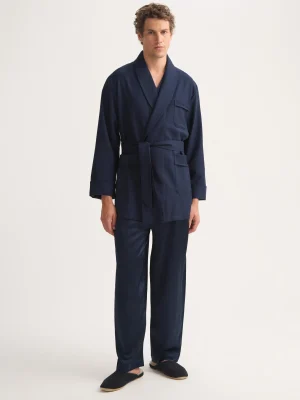 Derek Rose Gowns & Robes|View All>Dressing Gown Navy Blue