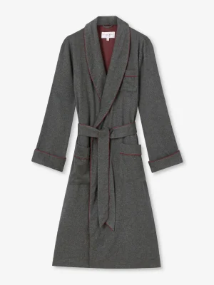 Derek Rose View All|View All>Dressing Gown Charcoal