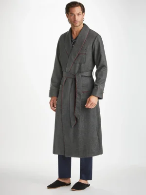 Derek Rose View All|View All>Dressing Gown Charcoal