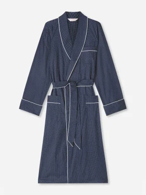 Derek Rose Dressing Gowns|View All>Dressing Gown Navy Blue