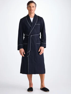 Derek Rose Gowns & Robes|View All>Dressing Gown Navy Blue