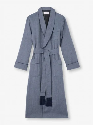 Derek Rose Gowns & Robes|View All>Dressing Gown Navy Blue