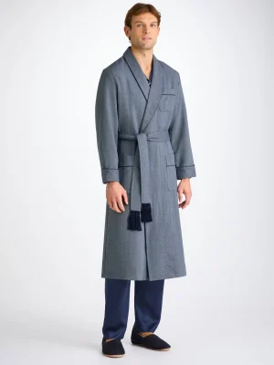 Derek Rose Gowns & Robes|View All>Dressing Gown Navy Blue