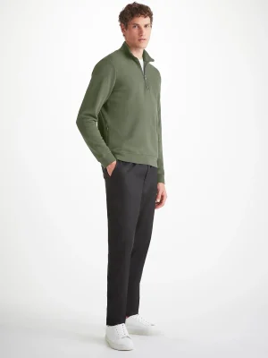 Derek Rose T-Shirt & Tops|View All>Half-Zip Pullover Soft Green