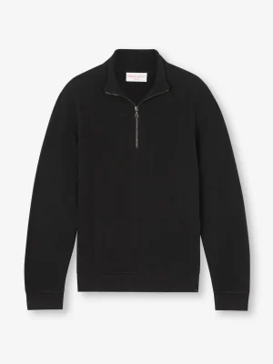 Derek Rose T-Shirt & Tops|View All>Half-Zip Pullover Black
