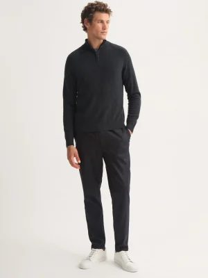 Derek Rose Sweaters|View All>Half-Zip Sweater Charcoal