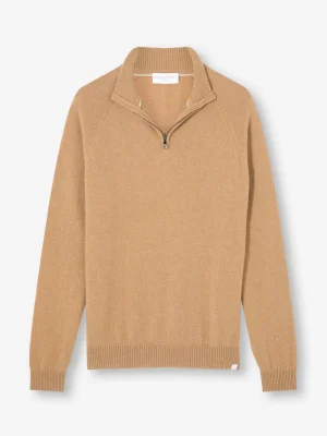 Derek Rose View All|View All>Half-Zip Sweater Camel