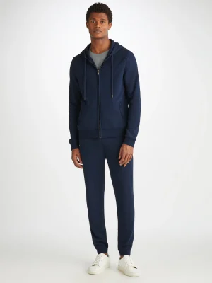 Derek Rose Sets|View All>Hoodie And Sweatpants Set Navy