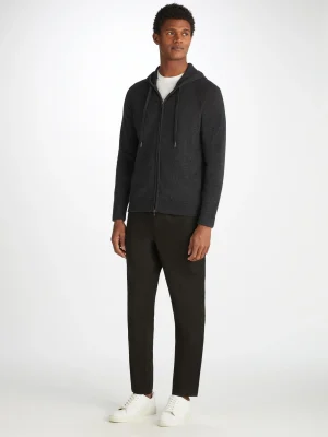 Derek Rose Cashmere Sets|View All>Hoodie And Track Pants Set Charcoal