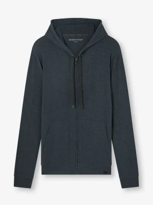 Derek Rose T-Shirt & Tops|View All>Jersey Zip Up Hoodie Anthracite