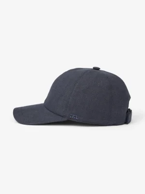 Derek Rose View All|View All>Linen Cap Navy Blue
