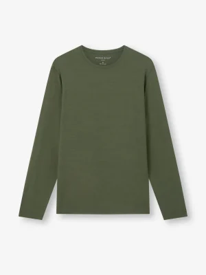 Derek Rose Long Sleeve T-Shirts|View All>Long Sleeve T-Shirt Evergreen
