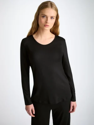 Derek Rose Long Sleeve T-Shirts|View All>Long Sleeve T-Shirt Black