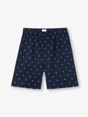 Derek Rose Lounge Trousers & Shorts|View All>Lounge Shorts Navy Blue