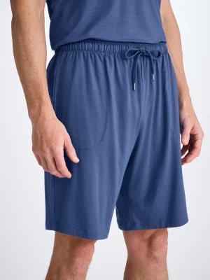 Derek Rose Lounge Trousers & Shorts|View All>Lounge Shorts Sapphire