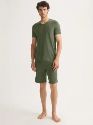 Derek Rose Lounge Trousers & Shorts|View All>Lounge Shorts Evergreen