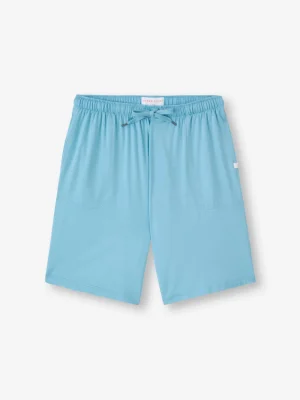 Derek Rose Lounge Trousers & Shorts|View All>Lounge Shorts Ocean Blue