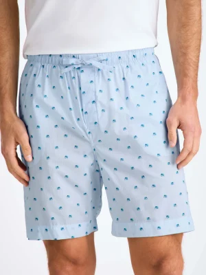 Derek Rose Lounge Trousers & Shorts|View All>Lounge Shorts Light Blue
