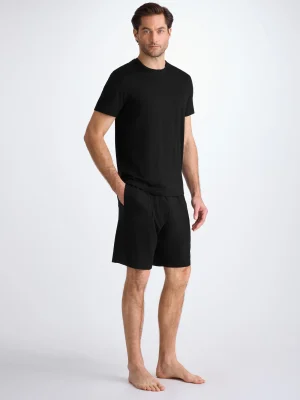 Derek Rose Lounge Trousers & Shorts|View All>Lounge Shorts Black