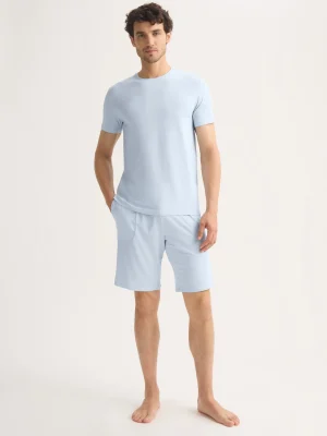 Derek Rose Lounge Trousers & Shorts|View All>Lounge Shorts Light Blue