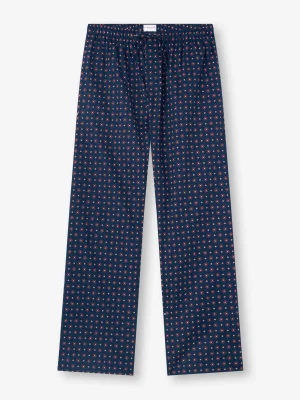 Derek Rose Lounge Trousers & Shorts|View All>Lounge Trousers Navy Blue