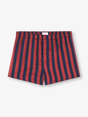 Derek Rose Boxer Shorts|View All>Modern Fit Boxers Navy Blue & Red