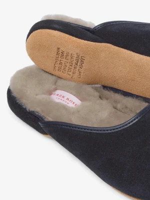 Derek Rose View All|View All>Mule Slippers Navy Blue