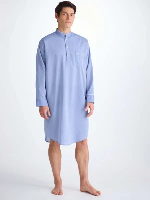 Derek Rose Pyjamas|View All>Nightshirt Mid Blue