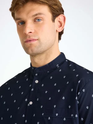 Derek Rose Lightweight Pyjamas|View All>Nightshirt Navy Blue