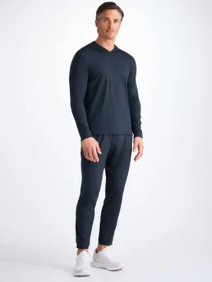 Derek Rose T-Shirt & Tops|View All>Pullover Hoodie Navy Blue