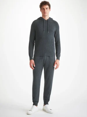 Derek Rose Cashmere Sets|View All>Pullover Hoodie And Track Pants Set Charcoal