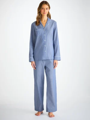 Derek Rose Long Pyjamas|View All>Pyjamas Denim