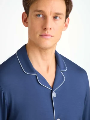 Derek Rose Mid Weather Pyjamas|View All>Pyjamas Sapphire