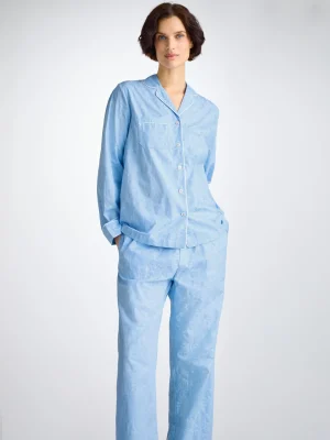 Derek Rose Mid Weight Pyjamas|View All>Pyjamas Light Blue