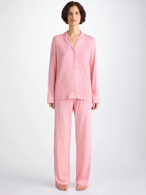 Derek Rose Mid Weight Pyjamas|View All>Pyjamas Ballet Pink