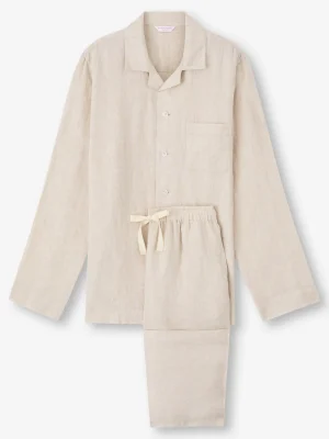 Derek Rose Long Pyjamas|View All>Pyjamas Sand