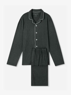 Derek Rose Mid Weather Pyjamas|View All>Pyjamas Anthracite